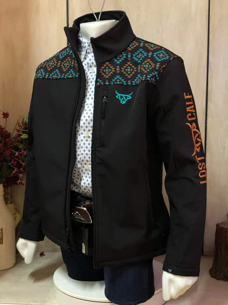 LOST CALF BLACK AZTEC JACKET