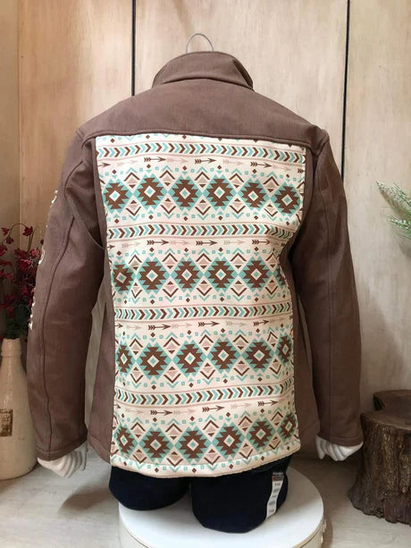 LOST CALF HEATHER BROWN AZTEC JACKET