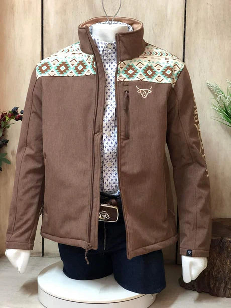 LOST CALF HEATHER BROWN AZTEC JACKET