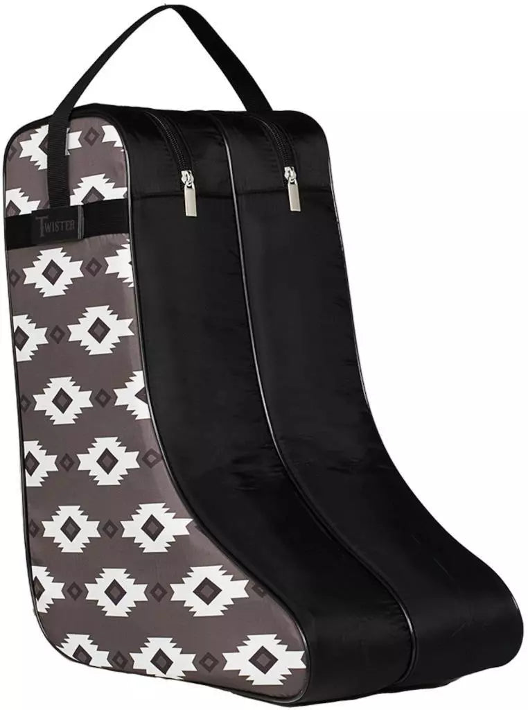 Twister Western Boot Bag Twin Zipper Southwest Black 0412201