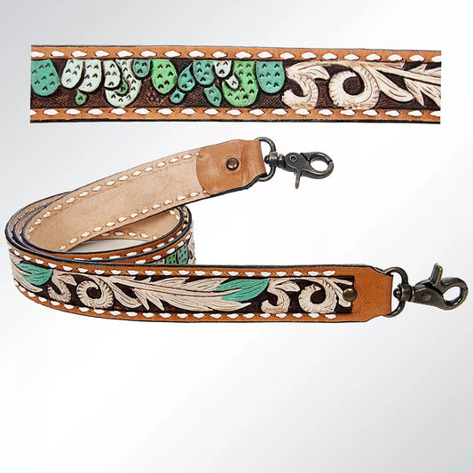 AD American Darling Hand Tooled Genuine Leather Crossbody Handle Strap