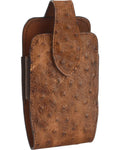 3D Phone Holder Leather Large Ostrich Brown DPH874