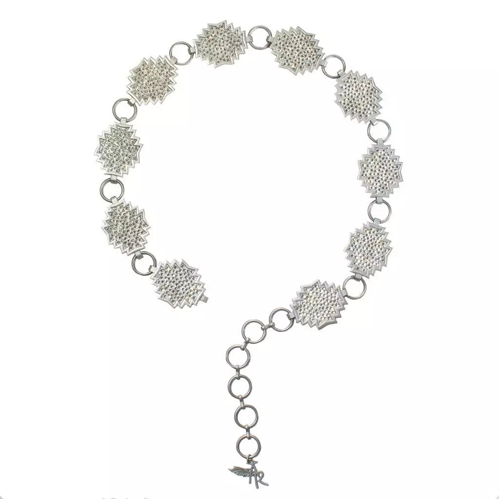 Angel Ranch Western Womens Belt Conchos Crystals Silver D140005536