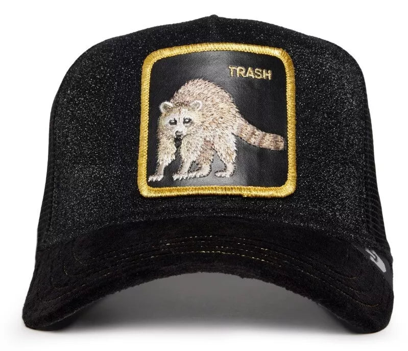 Goorin Animal Trucker Hat Dumpster Diver Raccoon White Trash