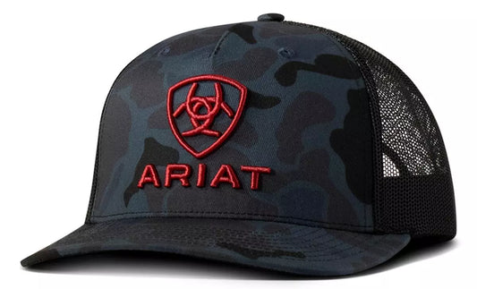 Ariat Western Mens Cap Baseball Hat Camo Embroidery Logo Navy A300090103