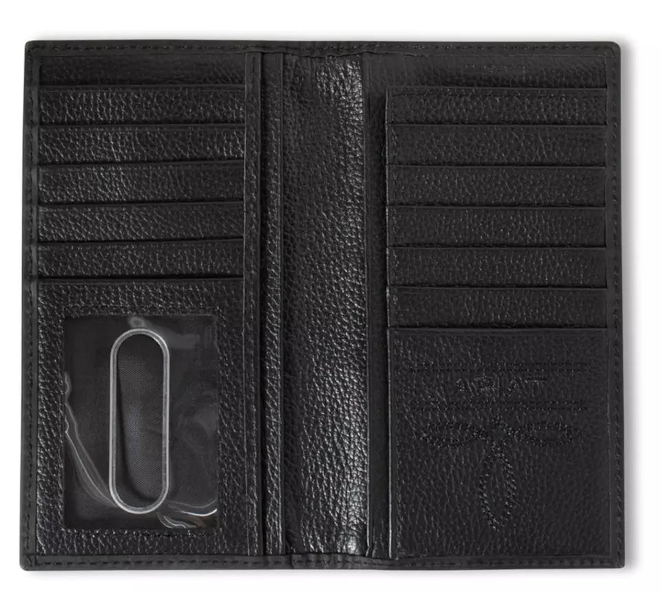 Ariat Western Mens Wallet Rodeo Leather Logo Patch Laced Black A3558801