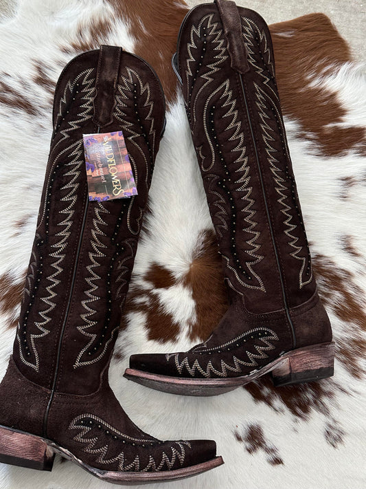 Gamuza Choco High Knee Boots