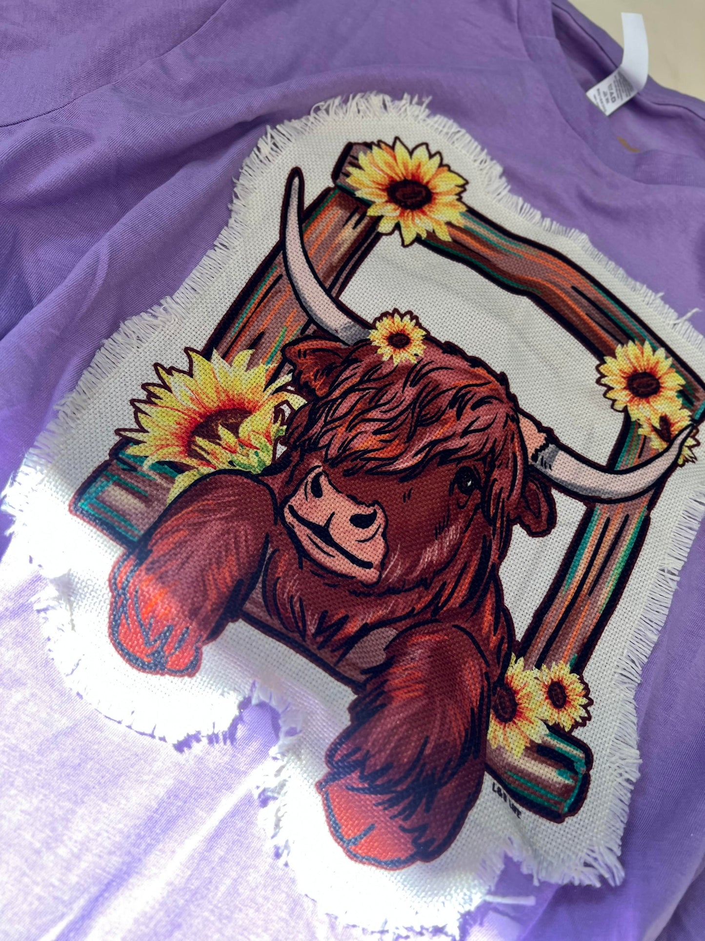 LAVENDER SUNFLOWER COW TSHIRT