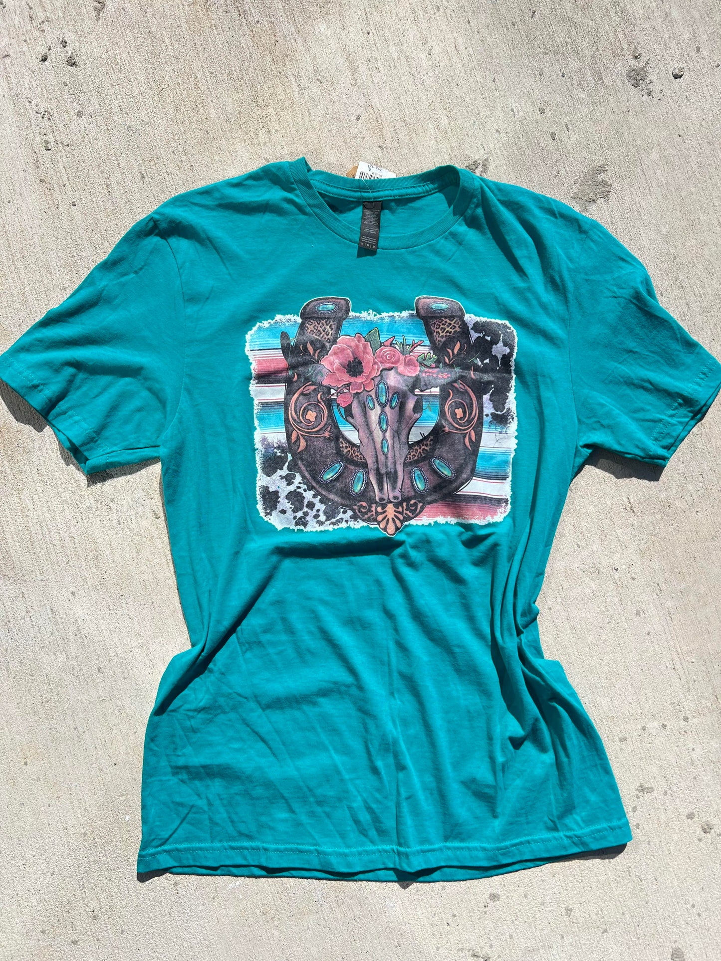 HORSESHOE TEAL T-SHIRT