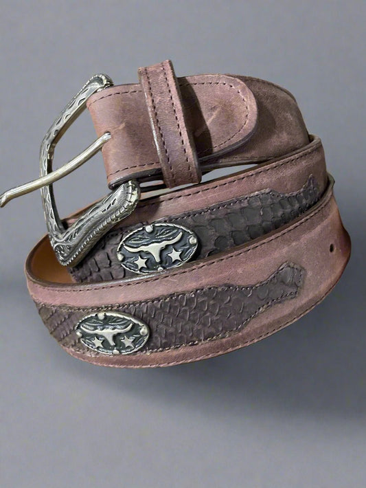 PHYTON MENS BELT WITH BULL