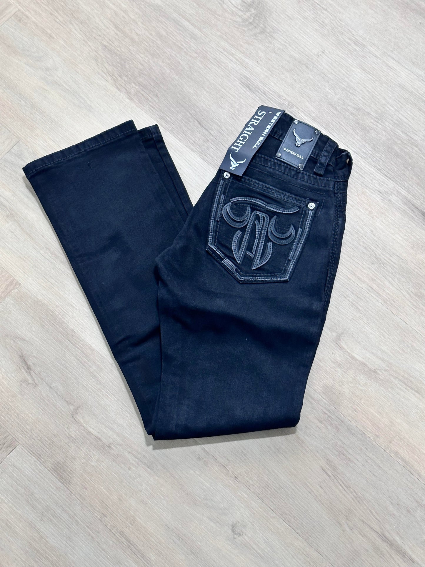 Western Bull | Straight Fit  Black Men's Jeans WB-79