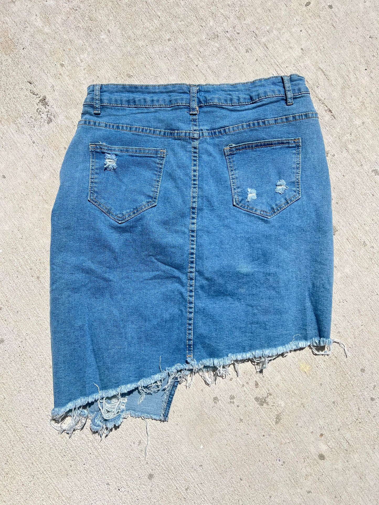 LIGHT WASHED JEAN SKIRT