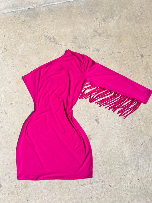 PINK FRINGE DRESS