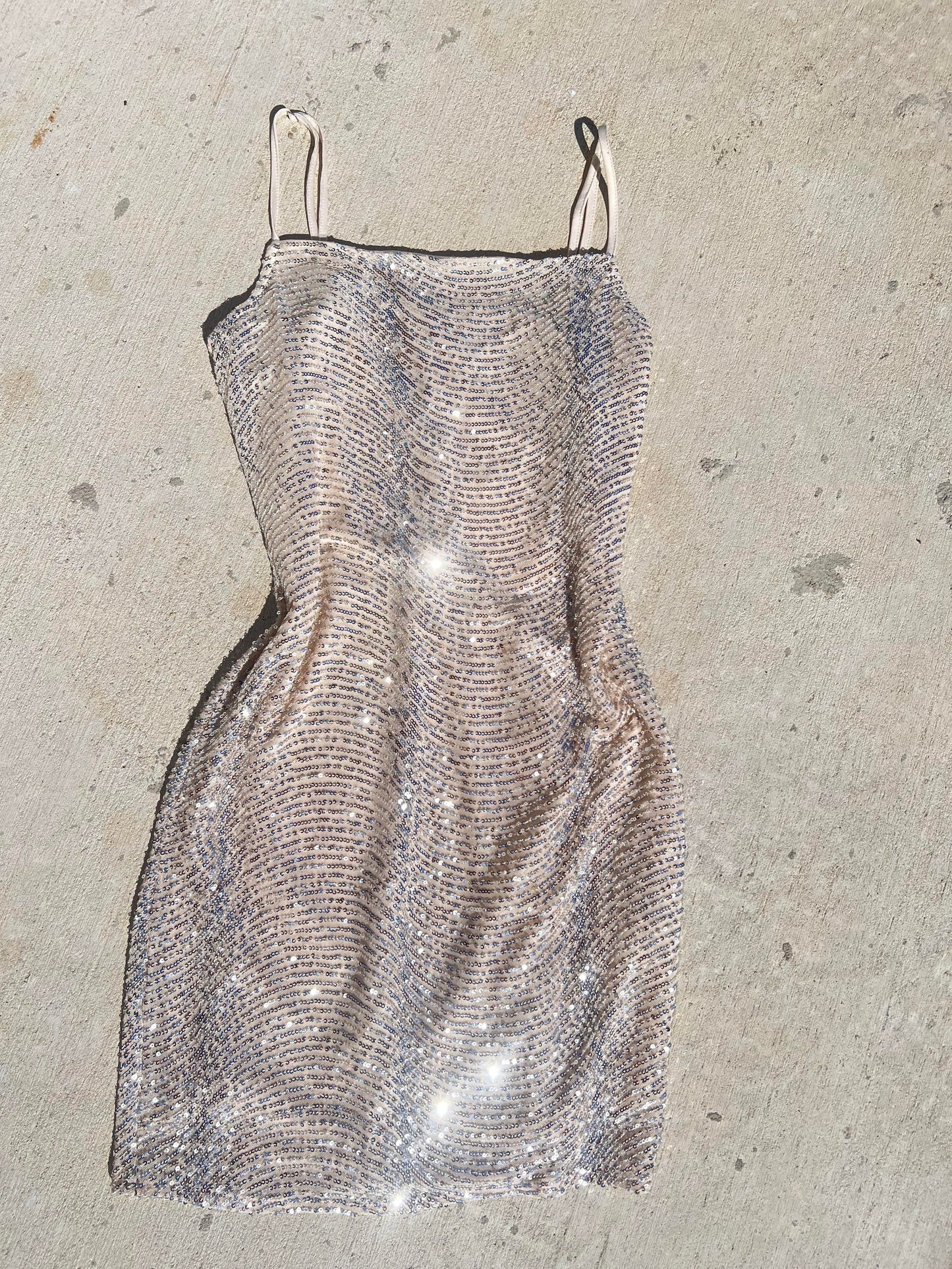 Andree By Unit Cocktail Dress- Champagne silver sequins