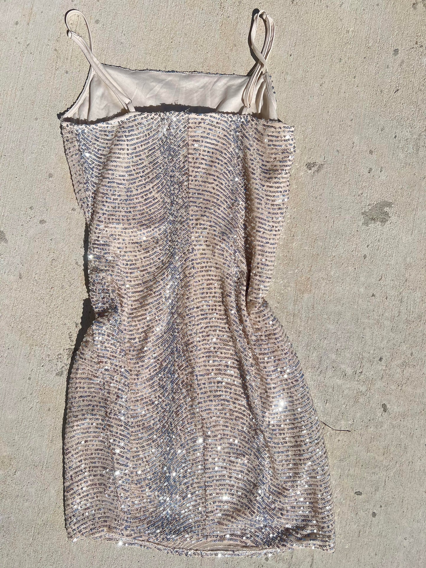 Andree By Unit Cocktail Dress- Champagne silver sequins