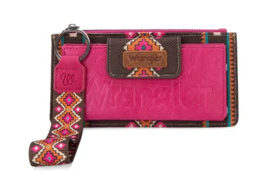 WG139-W013 HPK Wrangler Aztec Print Bi-Fold Wallet Wristlet