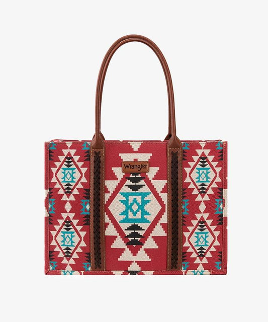 Wrangler Aztec Print Canvas Tote Bag