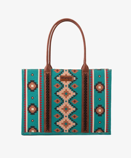 Wrangler Aztec Print Canvas Tote Bag