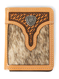 Ariat A3561848 Mens Calf Hair Basket Weave Bifold Wallet Natural